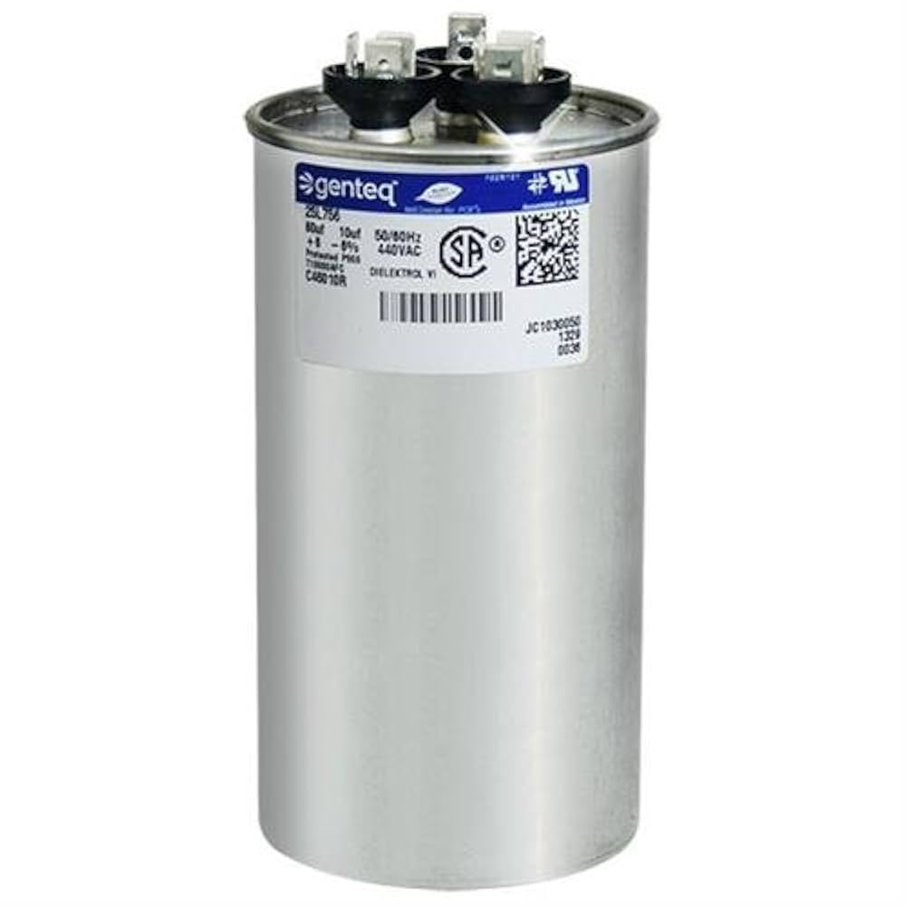 100335-19 - 60 + 10 uf MFD 440 Volt VAC - Lennox Round Dual